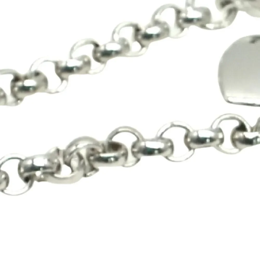 Park Lane Cherish Heart Bracelet Silver-tone Charm Crystal Accent Rolo FLAW READ